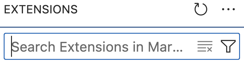 visual studio code extensions button: it looks like a square near three others