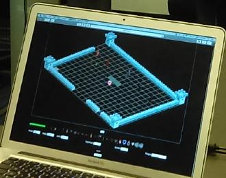 picture of a laptop running the maze game